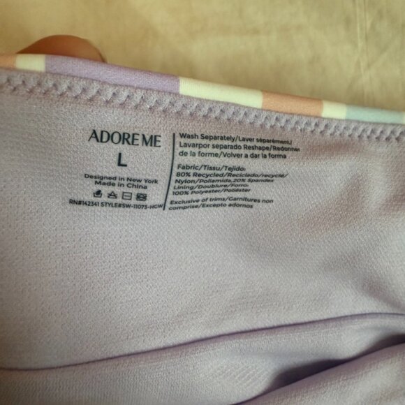 Adore Me Nina Contour Sun-Soaked Stripe Bikini Set, XL **NWT** - Picture 6 of 10